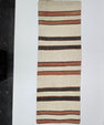 Turkish Lumbar Rug Pillow Cream Brown Rust Cushion Cover Hemp Pillow 14" x 40" #9489