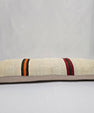 Turkish Lumbar Rug Pillow Cream Black Orange Cushion Cover Hemp Pillow 14" x 40" #9488