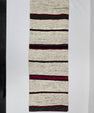 Turkish Lumbar Rug Pillow Cream Black Red Cushion Cover Hemp Pillow 14" x 40" #9486