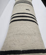 Turkish Lumbar Rug Pillow Cream Black Red Cushion Cover Hemp Pillow 14" x 40" #9486