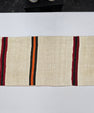 Turkish Lumbar Rug Pillow Cream Black Orange Cushion Cover Hemp Pillow 14" x 40" #9484