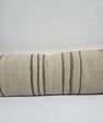 Turkish Lumbar Rug Pillow Cream Brown Cushion Cover Hemp Pillow 14" x 40" #9433