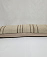 Turkish Lumbar Rug Pillow Cream Brown Cushion Cover Hemp Pillow 14" x 40" #9433