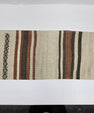 Turkish Lumbar Rug Pillow Cream Brown Cushion Cover Hemp Pillow 14" x 40" #9431