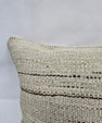 Turkish Lumbar Rug Pillow Cream Brown Cushion Cover Hemp Pillow 14" x 40" #9425