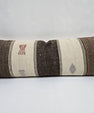 Turkish Lumbar Rug Pillow Cream Brown Red Gray Cushion Cover Hemp Pillow 14" x 40" #9430