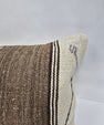 Turkish Lumbar Rug Pillow Cream Brown Red Gray Cushion Cover Hemp Pillow 14" x 40" #9430