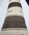 Turkish Lumbar Rug Pillow Cream Brown Red Gray Cushion Cover Hemp Pillow 14" x 40" #9430