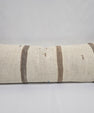 Turkish Lumbar Rug Pillow Brown Beige Cushion Cover Hemp Pillow 14" x 40" #9416