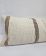 Turkish Lumbar Rug Pillow Brown Beige Cushion Cover Hemp Pillow 14" x 40" #9416