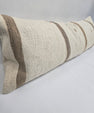 Turkish Lumbar Rug Pillow Brown Beige Cushion Cover Hemp Pillow 14" x 40" #9416