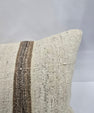 Turkish Lumbar Rug Pillow Brown Beige Cushion Cover Hemp Pillow 14" x 40" #9416