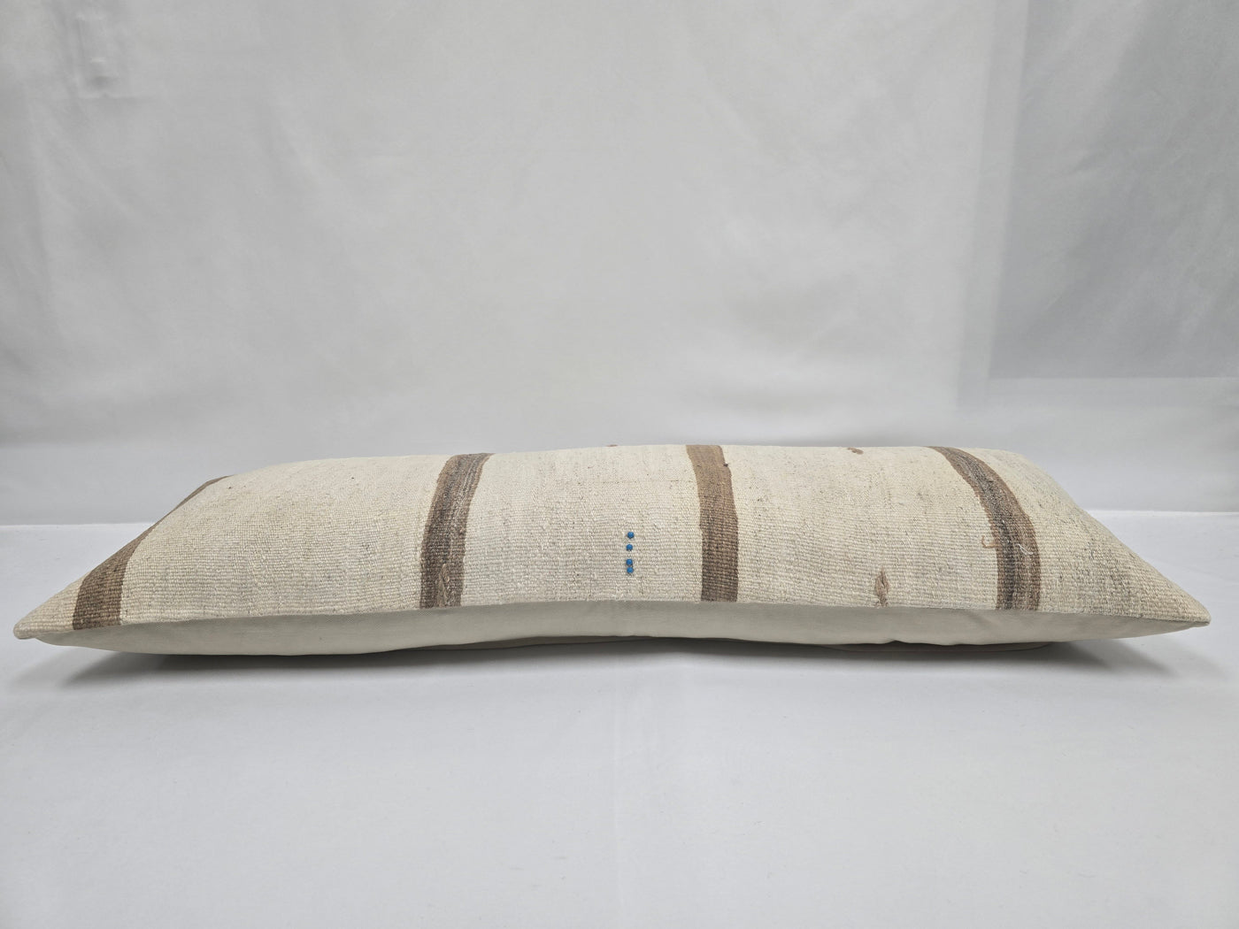 Turkish Lumbar Rug Pillow Brown Beige Cushion Cover Hemp Pillow 14" x 40" #9416