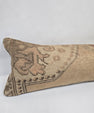 Turkish Lumbar Rug Pillow Beige Brown Cushion Cover Pillow 12" x 48" #9570