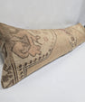 Turkish Lumbar Rug Pillow Beige Brown Cushion Cover Pillow 12" x 48" #9570