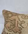 Turkish Lumbar Rug Pillow Beige Brown Cushion Cover Pillow 12" x 48" #9570