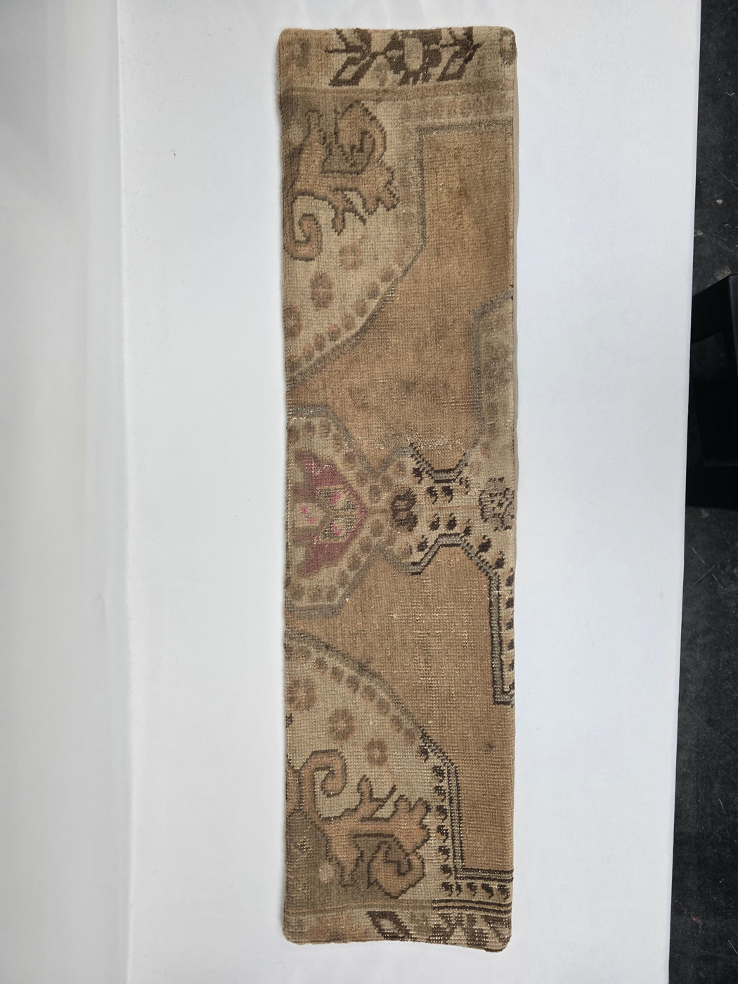 Turkish Lumbar Rug Pillow Beige Brown Cushion Cover Pillow 12" x 48" #9570