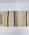 Turkish Lumbar Rug Pillow Cream Brown Purple Cushion Cover Hemp Pillow 14" x 40" #9415