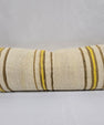Turkish Lumbar Rug Pillow Beige Brown Yellow Cushion Cover Hemp Pillow 14" x 40" #9414