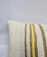 Turkish Lumbar Rug Pillow Beige Brown Yellow Cushion Cover Hemp Pillow 14" x 40" #9414