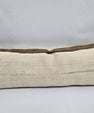 Turkish Lumbar Rug Pillow Cream Brown Cushion Cover Hemp Pillow 14" x 40" #9411