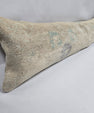 Turkish Lumbar Rug Pillow Beige Blue Gray Cushion Cover Pillow 12" x 48" #9561