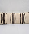Turkish Lumbar Rug Pillow Beige Brown Cushion Cover Hemp Pillow 14" x 40" #9409