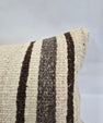 Turkish Lumbar Rug Pillow Beige Brown Cushion Cover Hemp Pillow 14" x 40" #9409