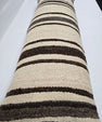 Turkish Lumbar Rug Pillow Beige Brown Cushion Cover Hemp Pillow 14" x 40" #9409