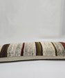 Turkish Lumbar Rug Pillow Beige Brown Green Burgundy Cushion Cover Hemp Pillow 14" x 40" #9408