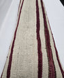 Turkish Lumbar Rug Pillow Beige Burgundy Cushion Cover Hemp Pillow 14" x 40" #9428