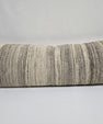Turkish Lumbar Rug Pillow Beige Brown Cream Cushion Cover Hemp Pillow 14" x 40" #9383