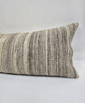 Turkish Lumbar Rug Pillow Beige Brown Cream Cushion Cover Hemp Pillow 14" x 40" #9383