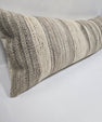 Turkish Lumbar Rug Pillow Beige Brown Cream Cushion Cover Hemp Pillow 14" x 40" #9383