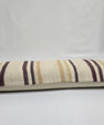 Turkish Lumbar Rug Pillow Cream Purple Cushion Cover Hemp Pillow 14" x 40" #9382