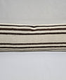 Turkish Lumbar Rug Pillow Cream Brown Cushion Cover Hemp Pillow 14" x 40" #9380