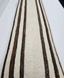 Turkish Lumbar Rug Pillow Cream Brown Cushion Cover Hemp Pillow 14" x 40" #9380