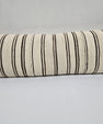 Turkish Lumbar Rug Pillow Cream Black Cushion Cover Hemp Pillow 14" x 40" #9379