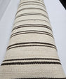 Turkish Lumbar Rug Pillow Cream Black Cushion Cover Hemp Pillow 14" x 40" #9379