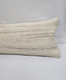 Turkish Lumbar Rug Pillow Beige Brown Cushion Cover Hemp Pillow 14" x 40" #9378