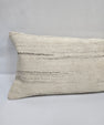 Turkish Lumbar Rug Pillow Beige Brown Cushion Cover Hemp Pillow 14" x 40" #9378