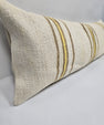 Turkish Lumbar Rug Pillow Cream Brown Yellow Cushion Cover Hemp Pillow 14" x 40" #9375