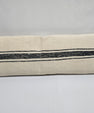 Turkish Lumbar Rug Pillow Cream Black Cushion Cover Hemp Pillow 14" x 40" #9374
