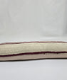 Turkish Lumbar Rug Pillow Cream Burgundy Green Cushion Cover Hemp Pillow 14" x 40" #9427