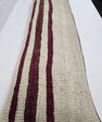 Turkish Lumbar Rug Pillow Cream Burgundy Green Cushion Cover Hemp Pillow 14" x 40" #9427