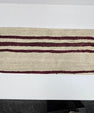 Turkish Lumbar Rug Pillow Cream Burgundy Green Cushion Cover Hemp Pillow 14" x 40" #9427