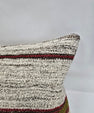 Turkish Lumbar Rug Pillow Gray Red Green Cushion Cover Hemp Pillow 14" x 40" #9406