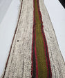 Turkish Lumbar Rug Pillow Gray Red Green Cushion Cover Hemp Pillow 14" x 40" #9406