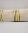 Turkish Lumbar Rug Pillow Cream Brown Yellow Cushion Cover Hemp Pillow 14" x 40" #9404