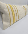 Turkish Lumbar Rug Pillow Cream Brown Yellow Cushion Cover Hemp Pillow 14" x 40" #9404